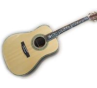 Factory + Guitarra acústica de cuerpo redondo AAA Tapa de abeto macizo Guitarra eléctrica acústica Incrustaciones de árbol de la vida de lujo acústica, estuche para preamplificador de guitar