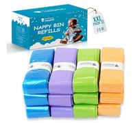 Factory HappyYou - Pack Ahorro XXL de 12 Recambios de 7,5 m para Papelera Pañales Bebe Compatibles con Recambios Tommee Tippee y Angelcare - Contenedor Pañales - Diaper Bag - Libre de BPA - Anti-olor.