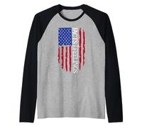 Facts Over Feelings Flag Sign USA American Flag Freedom US Camiseta Manga Raglan