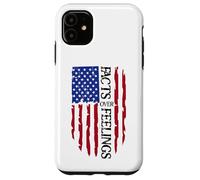 Facts Over Feelings Flag Sign USA God Family Country Freedom Carcasa para iPhone 11