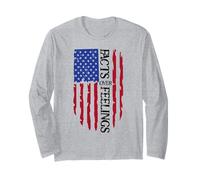 Facts Over Feelings Flag Sign USA God Family Country Freedom Manga Larga