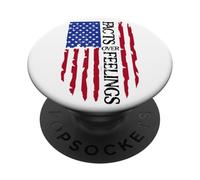 Facts Over Feelings Flag Sign USA God Family Country Freedom PopSockets PopGrip Adhesivo