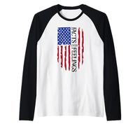 Facts Over Feelings Sign USA Flag American Freedom Camiseta Manga Raglan
