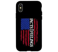 Facts Over Feelings Sign USA Flag God Family Country Freedom Carcasa para iPhone X/XS