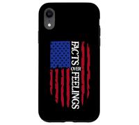 Facts Over Feelings Sign USA Flag God Family Country Freedom Carcasa para iPhone XR