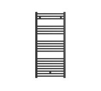 facula - Radiador Toallero DE Agua Ocean Negro 1188x550mm | (NO Eléctrico) | 3 Soportes + purgador | Conexiones 3x1/2