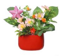 FACULX Arreglo floral de seda, rosa falsa realista, hortensia camelia, plantas artificiales teñidas a mano para decoración del hogar y la oficina (A)