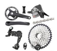 FACULX Bike Groupset - Kit de cadena de transmisión de 10 velocidades 32T | Bielas huecas, casete de amplio rango 50T, componentes de aleación MTB, construcción completa