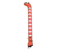 FACULX Buceo SMB, boya marcador de nailon, forma de anguila de mar con tiras reflectantes para señalización de seguridad de buzo (1,2 m x 15 cm, naranja)