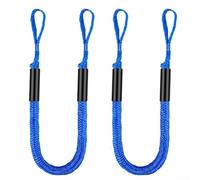 FACULX Bungee Line, cuerda de amarre elástica de 4 pies a 5.5 pies con resistencia a la tracción de 2300 libras, resistente para kayak, motos acuáticas, embarcaciones (2 piezas azules)