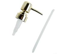 FACULX Cabezal de bomba de loción de cabeza redonda, boquilla de prensa de botella de baño de 28 hilos con resorte fuerte para una dispensación suave, se adapta a rosca estándar 28/400 (dorado)