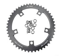FACULX Cadena de aleación de aluminio 48T de una sola velocidad, CNC 7075 | Plato de bicicleta para 110/130/144 para bcd de 5 pernos, pista de engranaje fijo para grava bicicleta de carretera pieza de