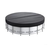 FACULX Cubierta redonda para piscina, protector de poliéster impermeable para piscinas sobre el suelo, diseño resistente al polvo a prueba de hojas con cuerda segura, color negro (6 pies)