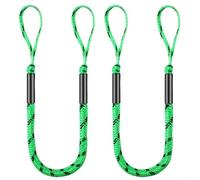FACULX Cuerda de amarre elástica de 4 pies a 5.5 pies con resistencia a la tracción de 2300 libras, resistente para kayak, motos acuáticas, embarcaciones (2 puntos verdes y negros)