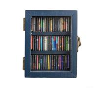 FACULX Estantería en miniatura, estantería de ansiedad, libros en miniatura, estantería de Shake Away Your Anxietys, miniatura de biblioteca de madera, adornos de estantería para sala de estar,