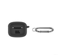 FACULX Funda de silicona para JBL Tune para buds 2 a prueba de golpes | Cubierta de piel con ganchos, material suave, accesorio de viaje ligero para auriculares, colores negro, blanco y azul