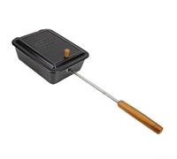 FACULX Máquina de palomitas de maíz de hierro fundido con desmontable | Manija, Popper portátil para cocinar en fogatas y noches de cine al aire libre, artículos esenciales de cocina para