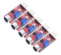 FACULX Módulo de sensor de sonido KY-037, paquete de 5 placas de detección de micrófono de alta sensibilidad con umbral ajustable para proyectos Arduino y electrónica de bricolaje