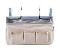 FACULX Organizador de almacenamiento para mesita de noche, organizador colgante de 3 bolsillos para revistas, libros, mandos a distancia, smartphones, para dormitorio, sofá, reposabrazos, dormitorio
