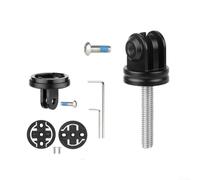 FACULX Soporte de extensión de aleación de aluminio para cámara de acción con tornillo de montaje de auriculares M6 P1 L32 mm para bicicleta, color negro (un kit)