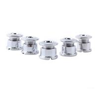 FACULX Tornillos de plato de acero inoxidable, tornillos de bielas de 5 piezas para configuración individual/doble/triple, sujetadores de rueda de cadena de bicicleta de montaña, hardware de repuesto