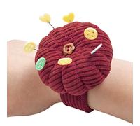 Facyn- Soporte para muñeca, cojín para alfileres con forma calabaza, almohadillas aguja lindas portátiles con correa elástica ajustable para coser el acolchado, las necesidades