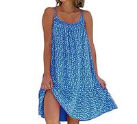 FacynRobe Caraco con Flores | Vestido Corto con Tirantes Sueltos y sin Mangas con Flores,Vestidos Grandes para Mujer Summer Beach