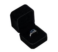 Fadcaer Caja de terciopelo para anillos de compromiso, boda, joyería, caja de regalo para ceremonia de propuesta, adecuada para hombres y mujeres (negro)