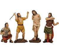 FADEDA 4 figuras de la pasión: flagelación/altura: 13 cm/pintadas a mano/detalladas figuras de belén - decoración de mesa de Navidad cuna accesorios