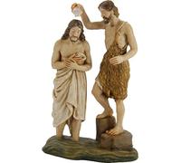 FADEDA Figuras de la Pasión: Bautismo de Jesús/Altura: 11 cm/Pintadas a mano/Figuras de Belén fieles - Decoración de mesa de Navidad Belén Accesorios