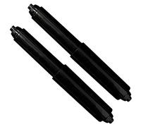 Faderr Soporte de papel higiénico, 2 soportes para rollo de inodoro, soporte de papel higiénico de plástico en el baño, rodillo de repuesto con resorte de husillo WC (negro, tamaño: 155 mm)