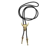 Faderr Western Texas Longhorn Buffalo Steer - Corbata unisex ajustable de piel con calavera de vaca, marrón, Talla única