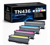 FADFAWN TN436 - Cartucho de tóner de repuesto para impresora Brother TN436 TN433 TN431 para HL-L8360CDW HL-L8260CDW MFC-L8900CDW MFC-L8690CDW (cian, amarillo, magenta, negro, paquete de 4)