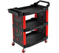 Fadiadem Carro de Herramientas para Detalles, Carro utilitario con Ruedas, Carro para Detalles de Lavado de Autos con Placa Colgante Lateral y Ganchos