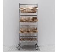 Fadiadem Sistema de Almacenamiento de Perchas para Ropa, Soporte para Perchas de Acero Inoxidable con Barras para Perchas, apilador Organizador de Perchas para Tiendas minoristas