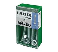 FADIX 18194 Caja S 4 uds. Tornillo METRICA Cab Hex +Tuerca CINC M 6x60mm, Multicolor