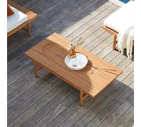 Fado - Mesa baja de jardín de teca maciza H 37 x B 145 x T 78 cm