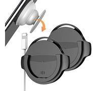 FadyDail 2 Pack Soporte de Teléfono para Coche Agarre de Silicona con Clip de Línea de Teléfono para Usuario de Enchufe Plegable Utilizado en Salpicadero, Pared Compatible con iPhone Samsung (Negro)