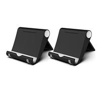 FadyDail 2 Piezas Soporte Móvil Mesa Plegable, Apoyo Teléfono Multiángulo, Soporte Dock Base para Teléfono Compatible con iPhone 16/15/14/13/12/11 Pro MAX, Samsung Galaxy, Xiaomi,Huawei (Negro)