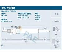 FAE 74149 Bujía de precalentamiento para PUCH G-Modell (W463)