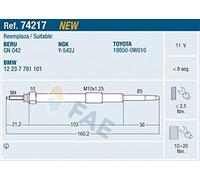 FAE 74217 Bujía de precalentamiento