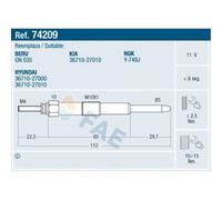 FAE Bujía Incandescente Apto para Hyundai Matriz FC 1.5 Crdi