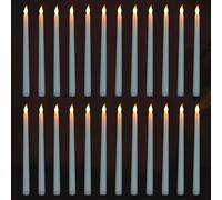 FAEFTY 24 VELAS LED DE VARILLA, SIN LLAMA, PARA NAVIDAD, BODAS, CENAS A LA LUZ DE LAS VELAS, DÍA DE ACCIÓN DE GRACIAS (BLANCO)
