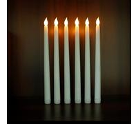 FAEFTY Vela Eléctrica, Velas LED sin Llama, Velas Led sin Pilas Largo para Navidad/Cumpleaños/Día de Todos los Santos/la Asunción/Cena a la Luz de las Velas, 6 piezas