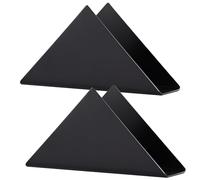 FAELNK 2 Pcs Servilletero Metal de Acero Inoxidable Vertical Negro Triangular para Encimeras Cocina Mesa Comedor Salón (Negro)