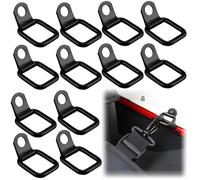 FAELNK Anillo de Amarre Argollas de Amarre INOX 20 Piezas Anillo En D Anilla de Amarre con Tornillos de Rosca Puede Soportar 100KG para Asegurar Cargas En Remolques Camiones Botes Negro (12 Piezas)