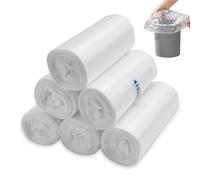 FAELNK Bolsas de Basura Pequeñas de 3L, 180 Unidades, Mini Bolsas de Basura para Mini Papelera de Escritorio para Baño Oficina Coche (Blanco,6 rollos, 3l)
