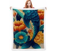 Faenar Manta Sofa Invierno, Flor Manta Ponderada 130x150cm Cobijas de Invierno de Sensación de Cachemira, Suave Acogedora Cálida y Esponjosa, Blankets para Sofá y Cama Sillón, Regalo A-982