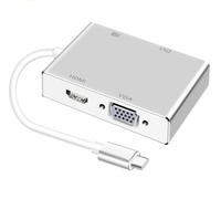 faersi Adaptador 4K tipo C a HDMI, USB-C 3.1 a HDMI DVI VGA USB 3.0 Hub Multipuerto Adaptador Compatible con MacBook/MacBook Pro/Chromebook Pixel/Samsung Galaxy S8/S8 Plus a HDTV/monitores/Proyector