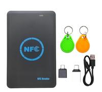 Faeymth Duplicador de Chip Inteligente RFID de 5 Frecuencias + Lector NFC de 2xUID, Copiadora, HID 125K/ IC/ID 13,56 M, Clonador de Tokens de 125K.